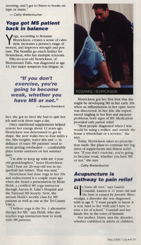 M Magazine Yoga Article